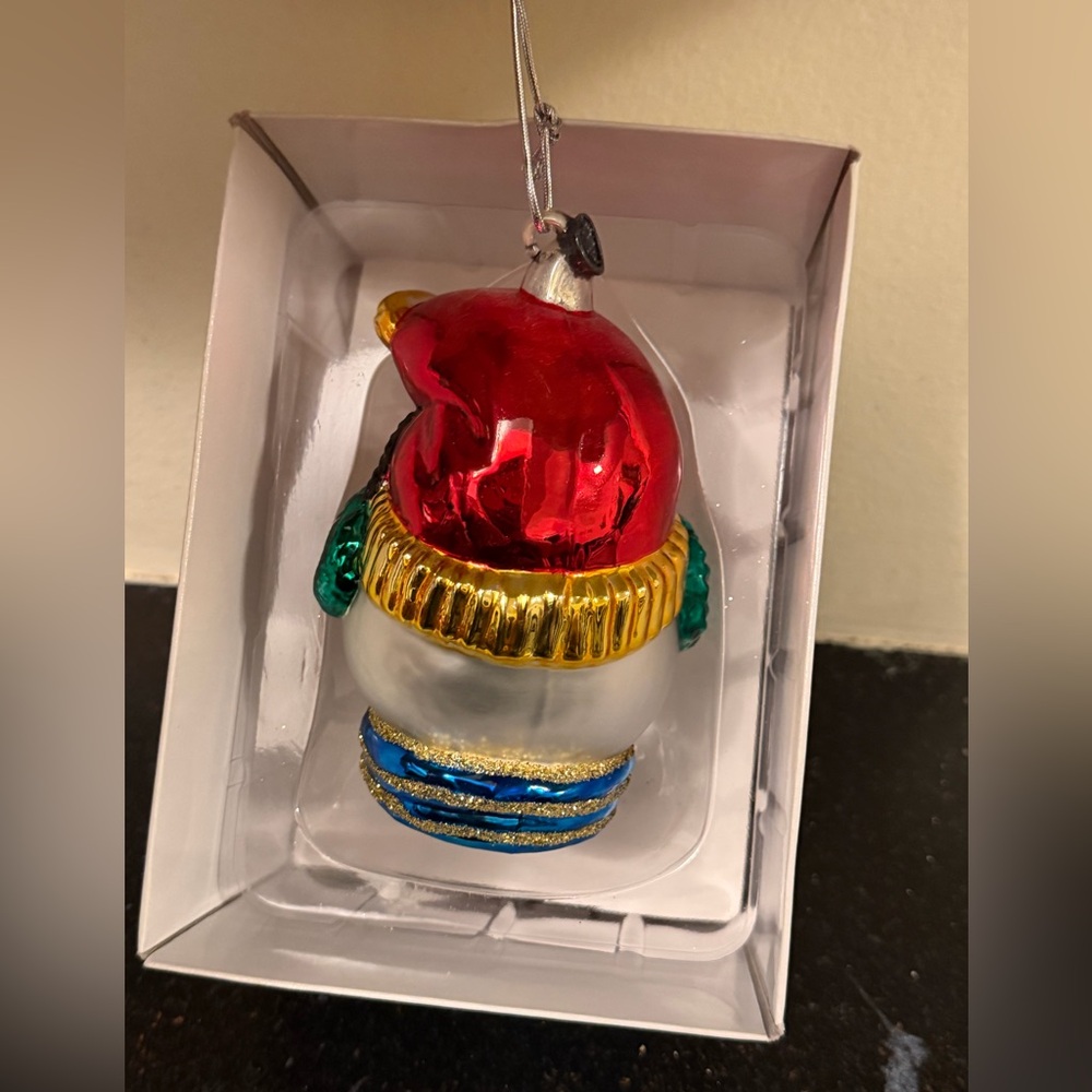 Dept 56 Snowman Head Mercury Glass Christmas Ornament In Box - Picture 2 of 5